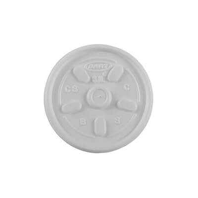 4 oz. white plastic vented lid for foam bowl. 