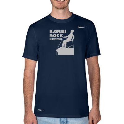 Customized college navy short-sleeve t-shirt.