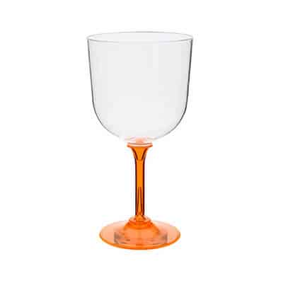 Acrylic orange goblet blank in 14 ounces.