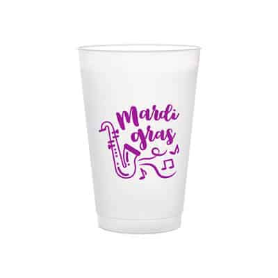 14 oz. customizable frosted plastic cup. 