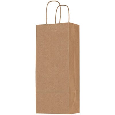 Kraft paper wine bag blank.
