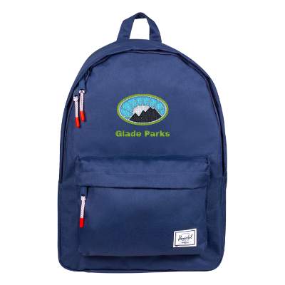 Polycanvas blue backpack with embroidered logo.