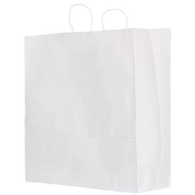Blank white paper bag.