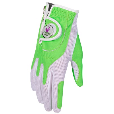 Zero friction women's right handed golf glove with full color custom imprint. 