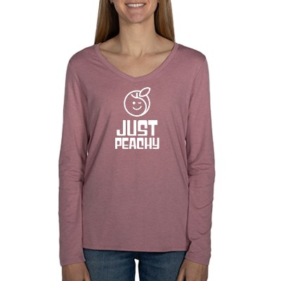Wisteria heather long sleeve t-shirt with logo.
