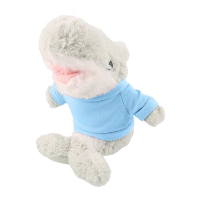 Plush and cotton shark with light blue shirt blank.
