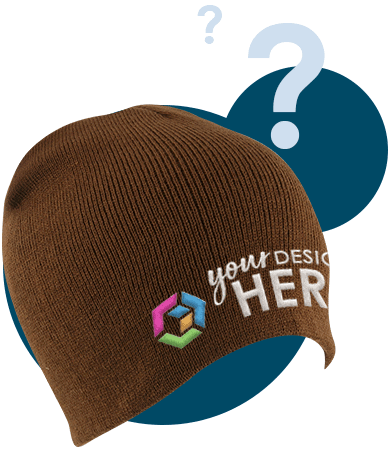 Custom winter hats with full-color embroidered logo