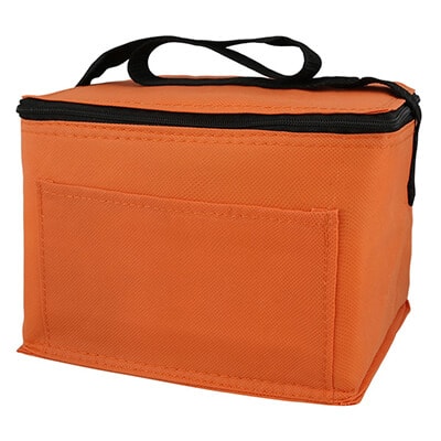 Polypropylene orange 6 pack cooler bag blank.