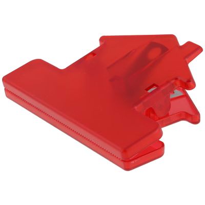 Plastic tranclucent red house chip clip blank.