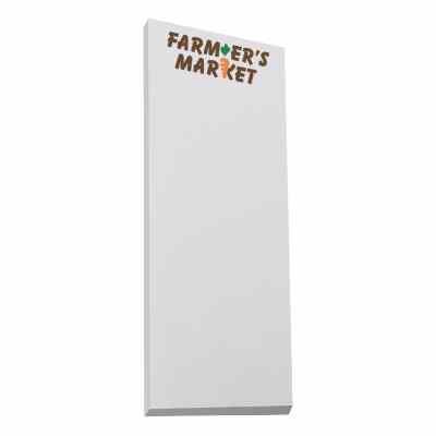4-1/4  x 11 inch sticky notes with full color imprint. 