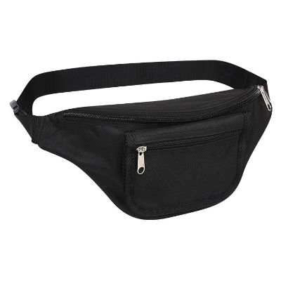 Blank black discounted fanny pack at low price.