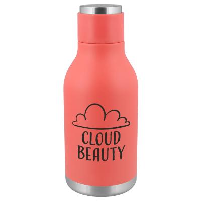 Stainless peach sports bottle with custom imprint in 16 oz.