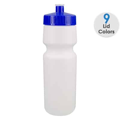 Plastic white water bottle blank with push pull lid in 24 ounces.