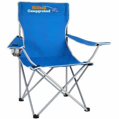 Full color logo folding royal blue chair with carrying bag .