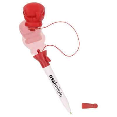 Foam and plastic popping boxing glove pen.