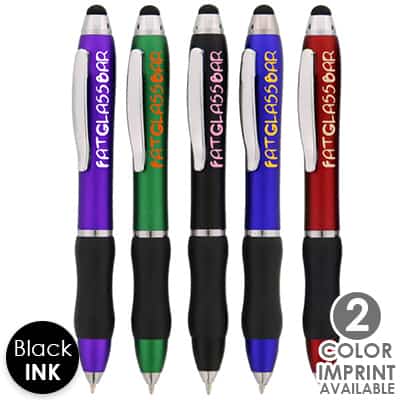 Plastic stylus pen with ink.