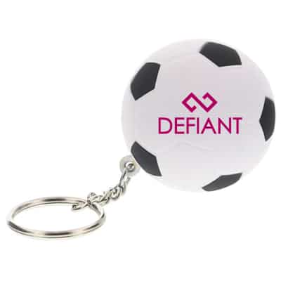 Foam soccer ball stress ball key ring customized with imprint.