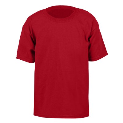 True red blank short sleeve kids shirt.