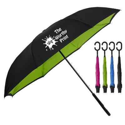 Cusotm 48" shedrain c-shaped handle umbrella