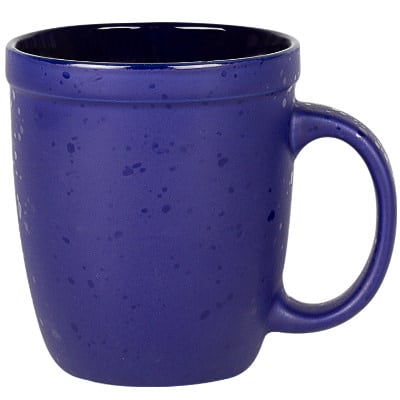Ceramic cobalt blue coffee mug with c-handle blank in 12 ounces.