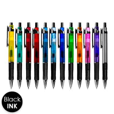 Blank transparent colorful pens.