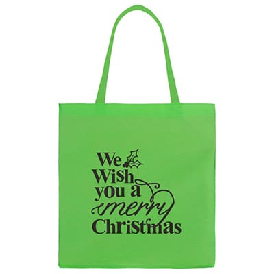Polypropylene red tote bag with customized imprint.