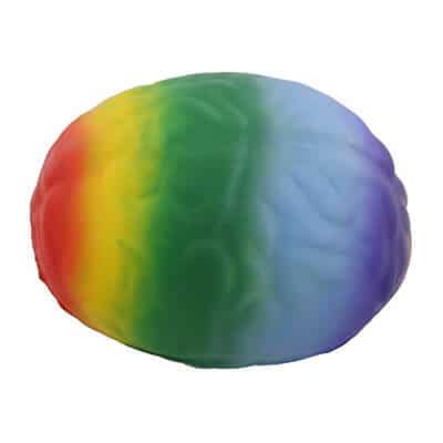 Foam rainbow brain stress ball blank.