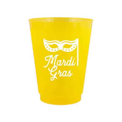 16 oz. customizable colored frosted plastic cup. 