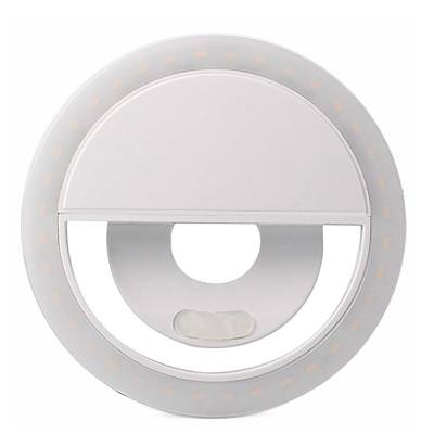 Blank plastic white adjustable ring light.