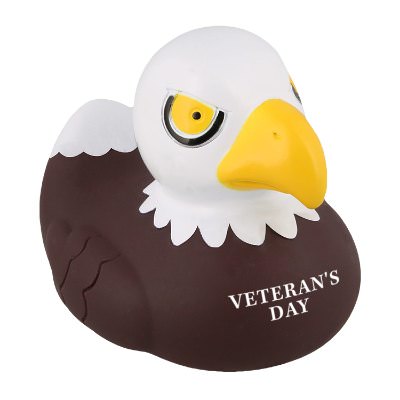Plastic brown personalized rubber duck.