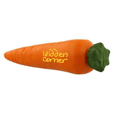 Foam carrot stress reliever with custom logo.