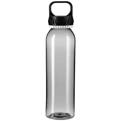 Plastic charcoal gray water bottle blank in 22 ounces.