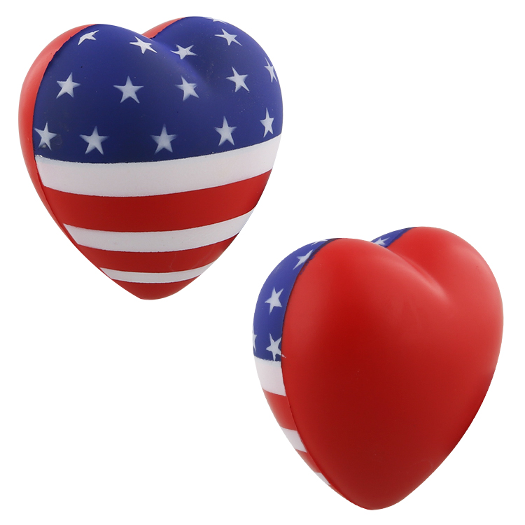 Foam patriotic heart stress ball.
