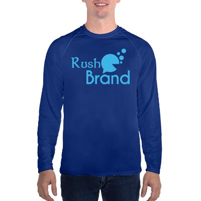 Personalized navy long sleeve t-shirt with logo.