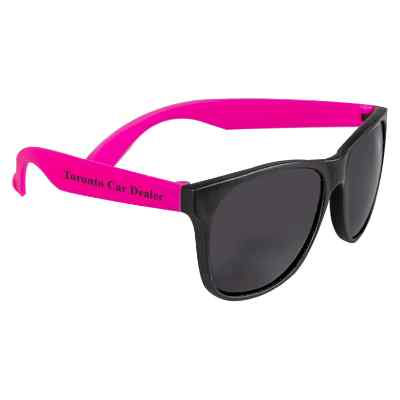Custom contrasting black frame sunglasses.