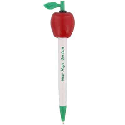Plastic apple topper pen.