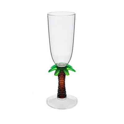 Acrylic palm tree champagne glass blank in 7 ounces.