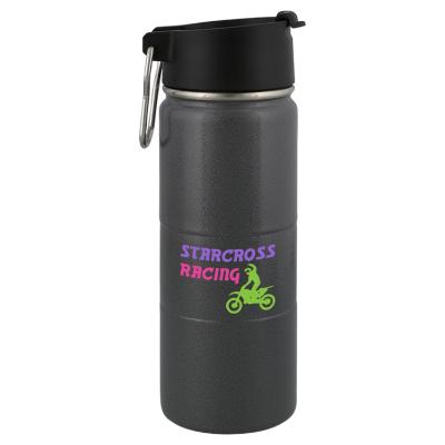 Charcoal stainless bottle with full color logo.