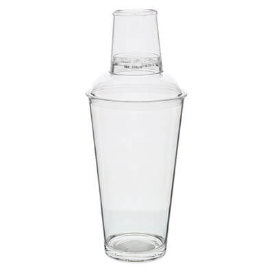Acrylic clear cocktail shaker blank in 16 ounces.