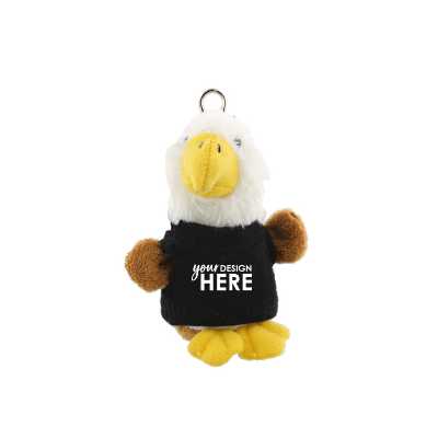 Plush and cotton black wild bunch key tag eagle with logoed imprint.