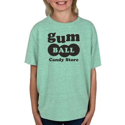 Decorated youth green tri-blend t-shirt with logo.