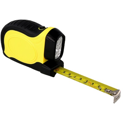 ABS plastic yellow 16 foot tape measure flashlight blank.