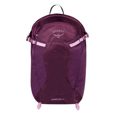 Blank recycled polyester purple backpack.