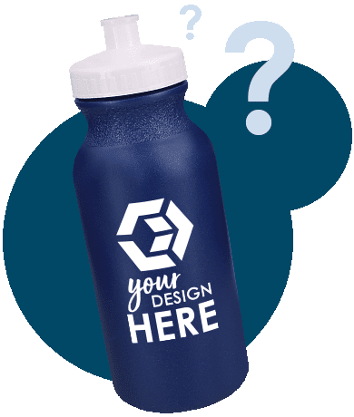 Eco friendly promotional giveaways navy blue water bottle with white imprint
