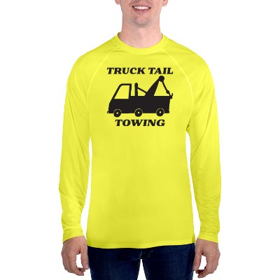 Safety yellow long sleeve t-shirt with custom imprint.