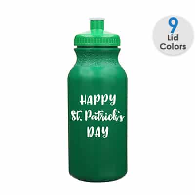 20 oz. customizable colored plastic sports and bike bottle.