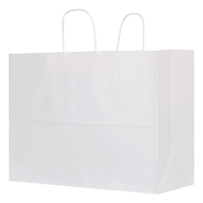 Paper white gloss recyclable bag blank.