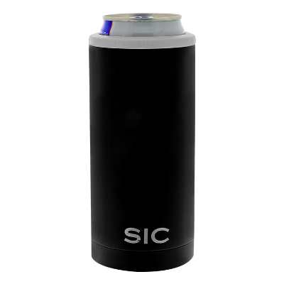 Stainless blank black can cooler.