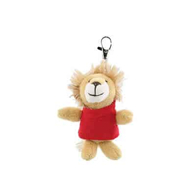 Plush and cotton red wild bunch key tag lion blank.