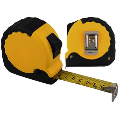 ABS plastic yellow 25 foot classic tape measure blank.